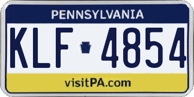 PA license plate KLF4854