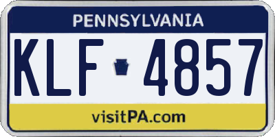 PA license plate KLF4857