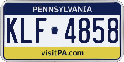 PA license plate KLF4858