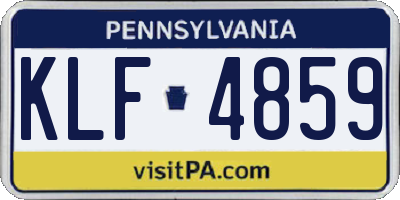 PA license plate KLF4859