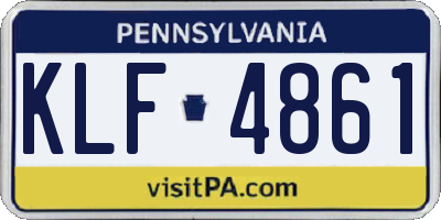 PA license plate KLF4861