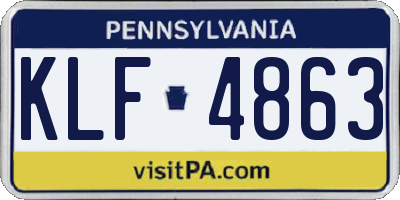 PA license plate KLF4863
