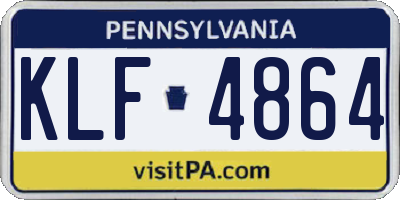 PA license plate KLF4864