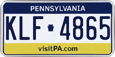 PA license plate KLF4865
