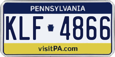 PA license plate KLF4866