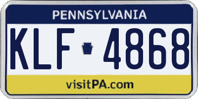 PA license plate KLF4868