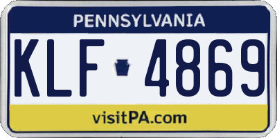 PA license plate KLF4869