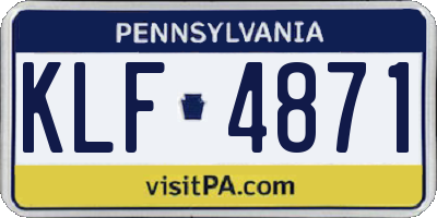 PA license plate KLF4871