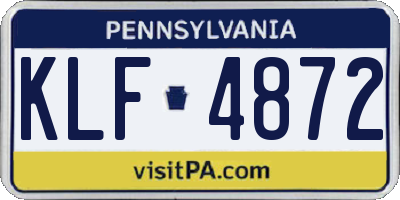 PA license plate KLF4872