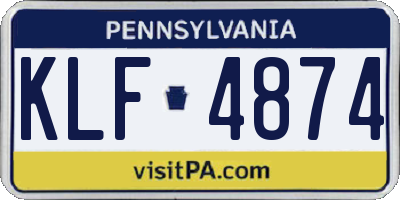 PA license plate KLF4874
