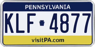 PA license plate KLF4877