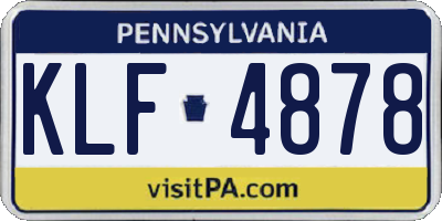 PA license plate KLF4878