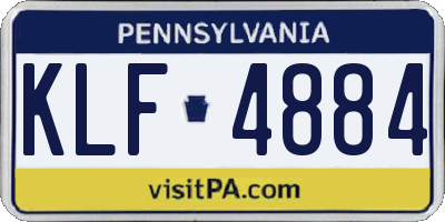 PA license plate KLF4884