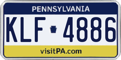 PA license plate KLF4886