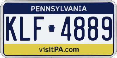 PA license plate KLF4889