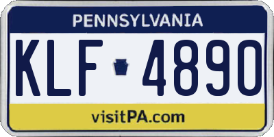 PA license plate KLF4890