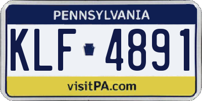 PA license plate KLF4891