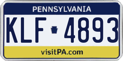 PA license plate KLF4893