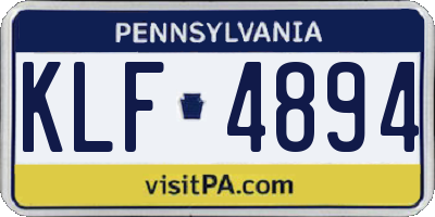 PA license plate KLF4894