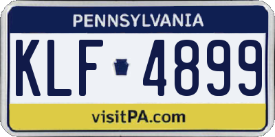 PA license plate KLF4899