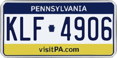 PA license plate KLF4906
