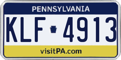 PA license plate KLF4913