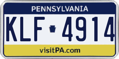 PA license plate KLF4914