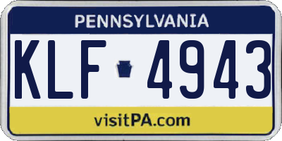 PA license plate KLF4943