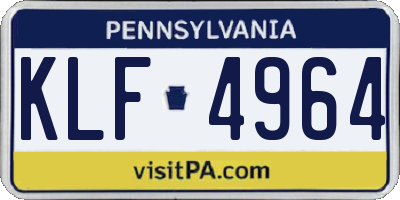 PA license plate KLF4964