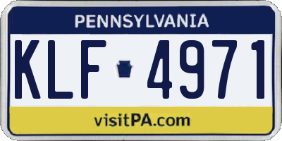 PA license plate KLF4971