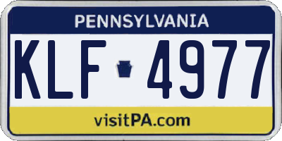 PA license plate KLF4977