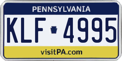 PA license plate KLF4995