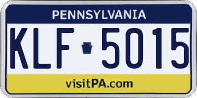PA license plate KLF5015