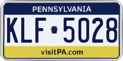 PA license plate KLF5028