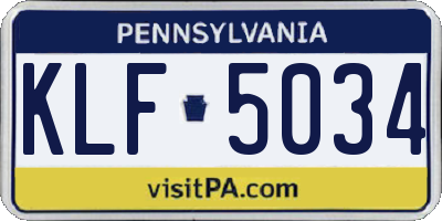 PA license plate KLF5034