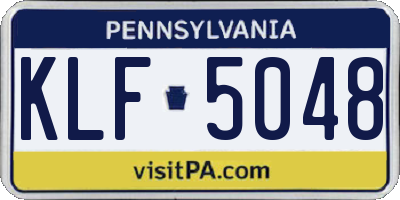 PA license plate KLF5048