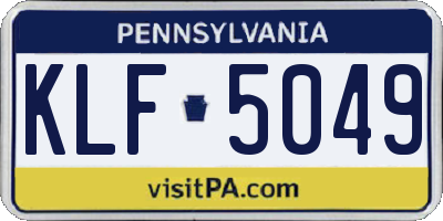 PA license plate KLF5049
