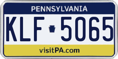 PA license plate KLF5065