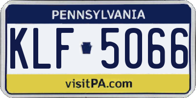 PA license plate KLF5066