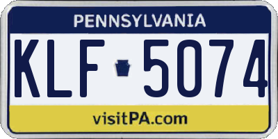 PA license plate KLF5074