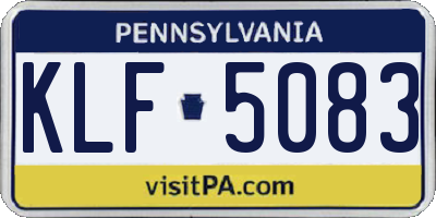 PA license plate KLF5083
