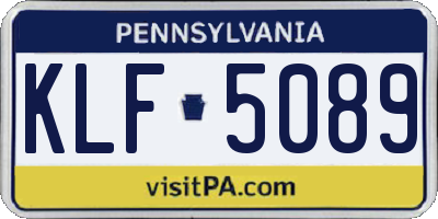 PA license plate KLF5089