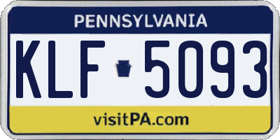 PA license plate KLF5093
