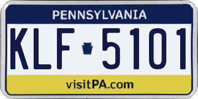 PA license plate KLF5101