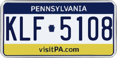 PA license plate KLF5108