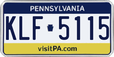 PA license plate KLF5115