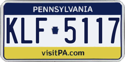 PA license plate KLF5117