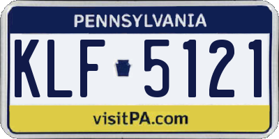 PA license plate KLF5121