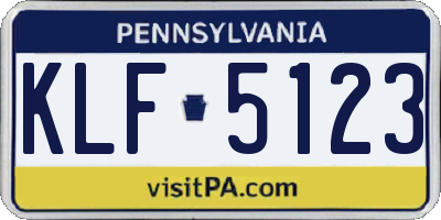 PA license plate KLF5123