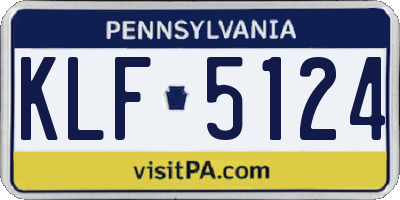 PA license plate KLF5124